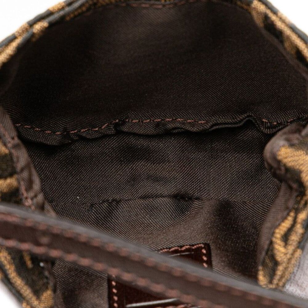 Fendi Mini Croissant Zucca Canvas Leather Handbag - Picture 10 of 10